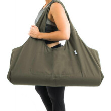 (Olivine Green) Large Yoga Mat Bag with Side Pocket, Tote Sling Carrier for Extra Long Mats
