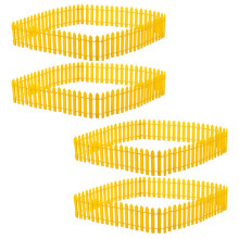 4Pcs Durable Yellow Miniature Garden Fence for DIY Landscape Decor
