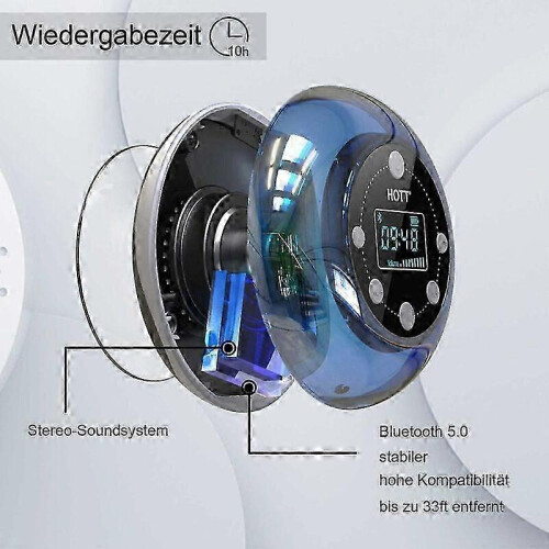 Waterproof Bluetooth 5.0 Shower Speaker for Wireless Bathroom Music 2