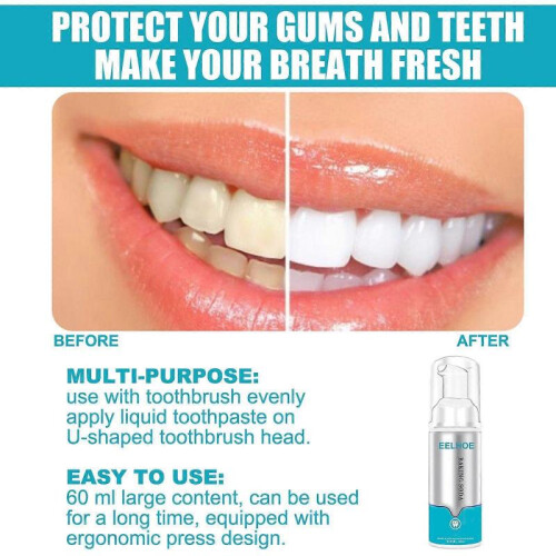 2pcs Baking Soda Teeth Whitening Mousse Brightify Deep Cleaning Foam FreshToothpaste 1