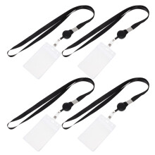 4 Werk Badge Lanyard Student Verticaal Pas Hoesje Kaarthoes