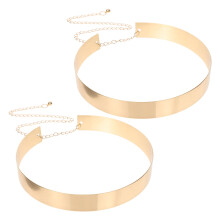 2 Pcs Metal Waist Chain Bride Miss Vintage Style Belt Band For Women