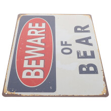 Beware Of Bear Retro Wandkunst Vorsicht Schild