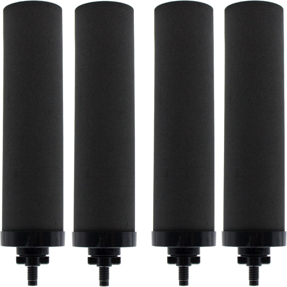4Pcs Compatible With Berkey Bb9-2 Water Filter Replacement - Activated Carbon For Gravity-Fed Systems Black 6485316501191