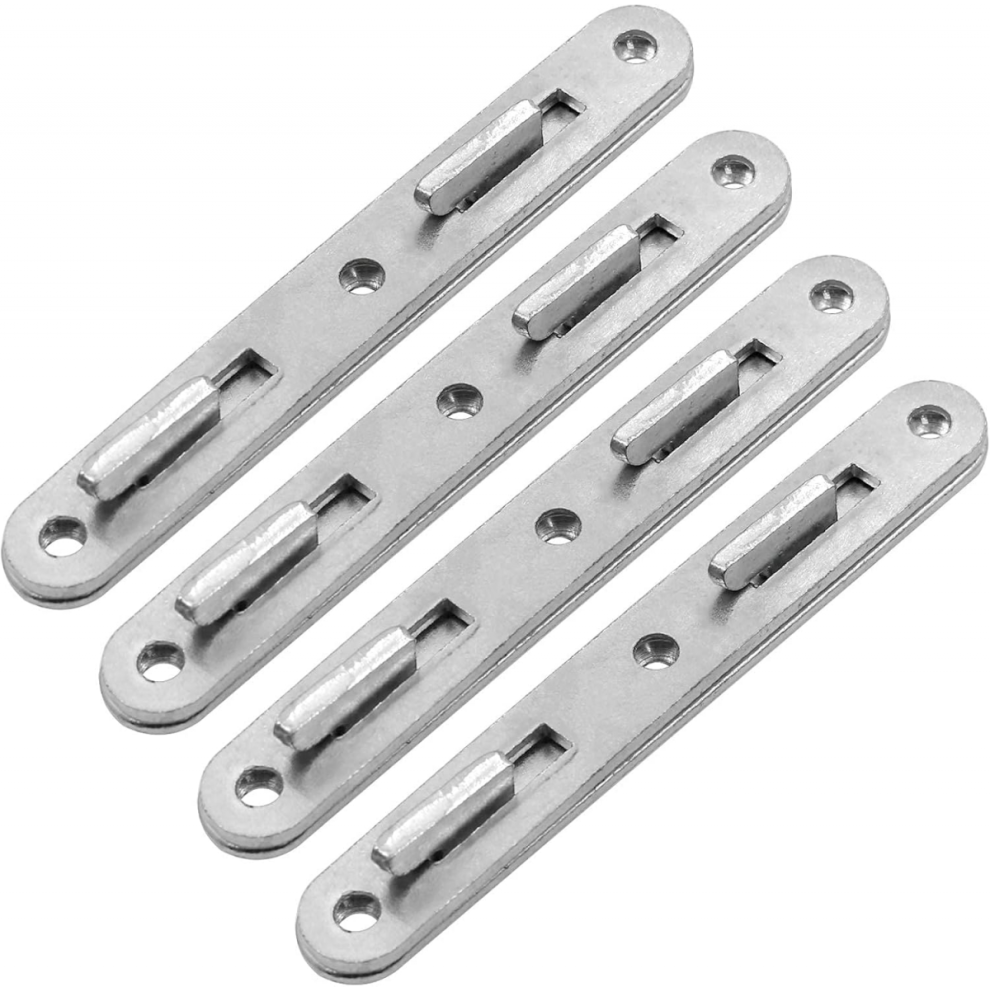 Wood Bed Rail Connecting Fittings, 5 Inch Zinc Round Bed Hook, Set Of 4 Connecting Fittings Thicken Furniture Bed Hardware-Yvan 6485316501351