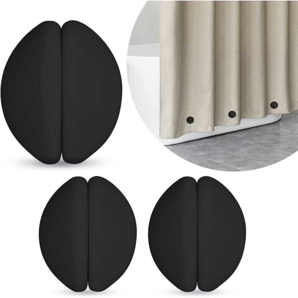 3 pairs of shower curtain weights to prevent the shower curtain from being blown away by the wind, shower curtain accessories magnets