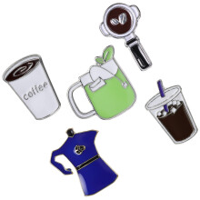 5Pcs Lightweight Coffee Brooch Pin Decorative Alloy Pins for Backpacks