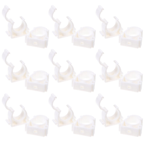 Water Pipe Hanger Plastic Tube Socket White 20pcs 2
