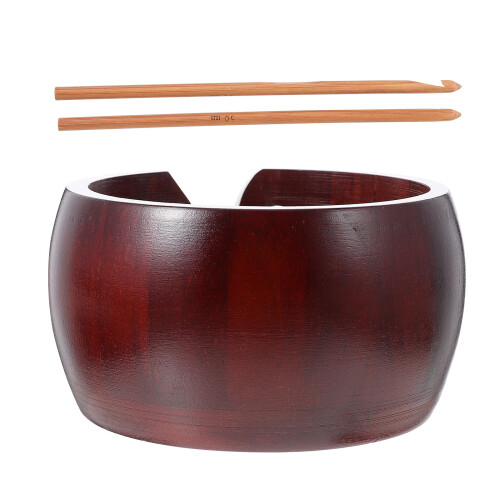 Crochet Yarn Holder Storage Bowl Für Chunky Brown 1