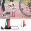 1Set Multi Inflator Voetpomp Voor Motor Bal Rood Metaal 9