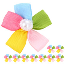 10Stk Haarspange Für Haustiere Blumenform Hundehaar Polyester