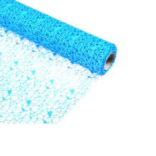 1Rol Blauwe Jacquard Gaasnet, Bloemenverpakking, Decor Gauze DIY Kids