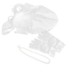 2 Sets Handschuh Haarclip Halskette Ohrstecker Accessoire Set