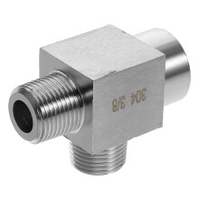 Edelstahl T-Stück Rohrverbinder 5,00x3,50x2,40 Cm Silber