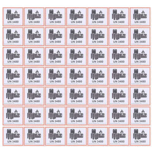 100 Lithiumbatterie Warnaufkleber Un3480