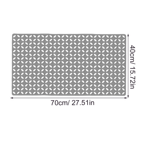 Tpe Bathroom Floor Mat Grey 1pcs 27.6x15.7in 2