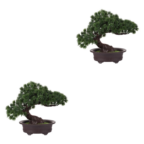 2Stk Künstliche Im Topf Bonsai 2