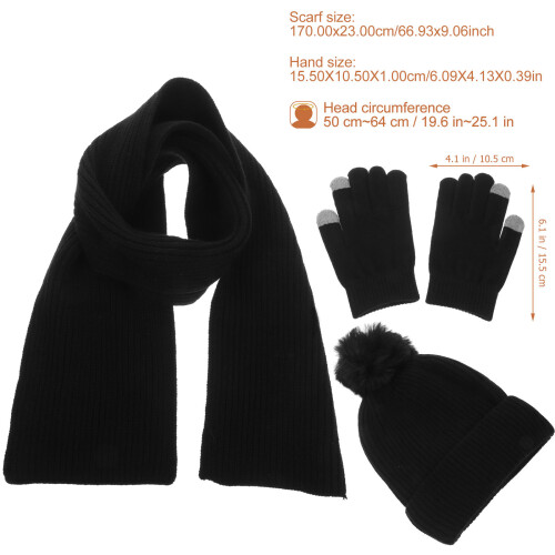 Set Mütze Schal Garn Verdickt Ski Damen 1