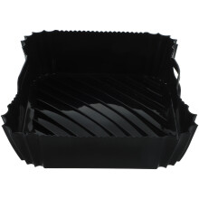 1Siliconen Airfryer Bakmat Zwart Hittebestendig Met Handgrepen
