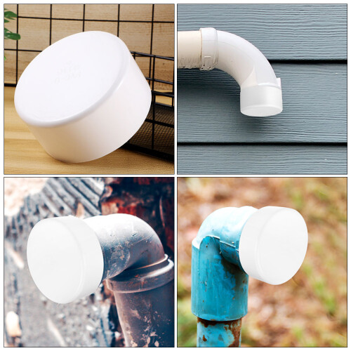 Wasserrohrkappe PVC Endkappe Anschlussstück Weiß 2