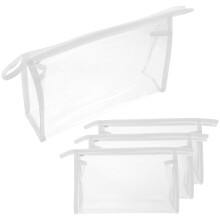 4Stück Kulturtasche Mäppchen Weiß PVC Handheld