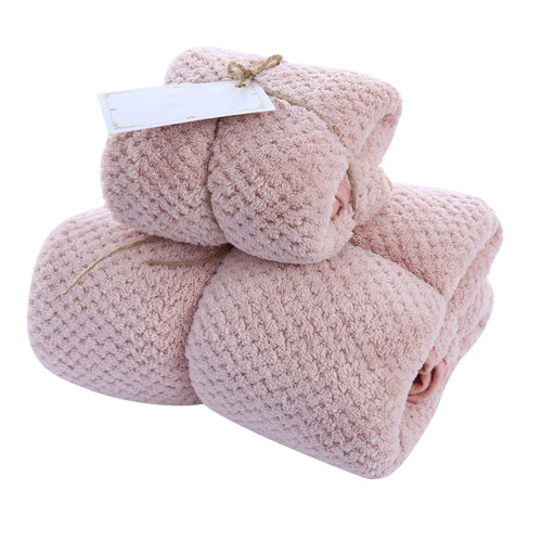 Raindrops Pink Dicke Handtuchset Für Kinder 2