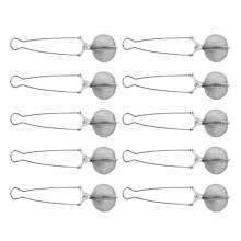 10Pcs Stainless Steel Tea Strainers Mesh Infusers for Loose Tea Silver