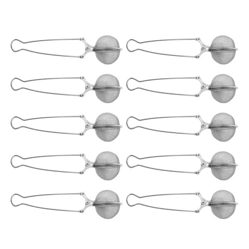 10Pcs Stainless Steel Tea Strainers Mesh Infusers for Loose Tea Silver