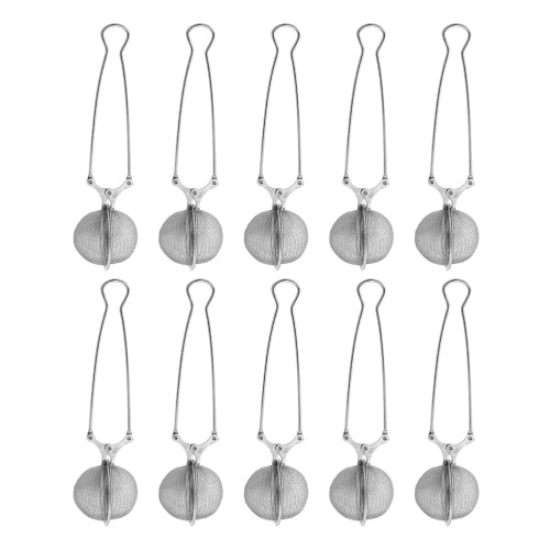 10Pcs Stainless Steel Tea Strainers Mesh Infusers for Loose Tea Silver 2