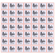 100 Lithiumbatterij Brandveiligheid Waarschuwingssticker Un3480