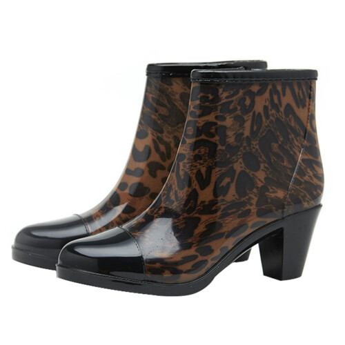 1Paire Bottes Imperméables Talon Mode PVC Antidérapantes 2