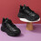 Damen Schuhe Sneaker Kunstleder Spitze 3