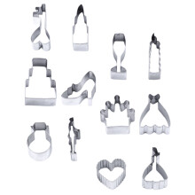 12 Hochzeit Keks Ausstecher Metall Set