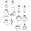 12 Hochzeit Keks Ausstecher Metall Set 1
