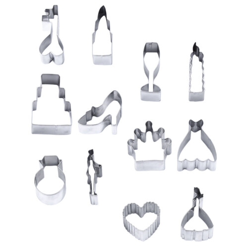 12 Hochzeit Keks Ausstecher Metall Set