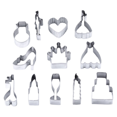 12 Hochzeit Keks Ausstecher Metall Set 2