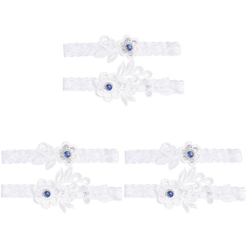 3 Paren Western Bruiloft Bruid Garter Kant Decor 1