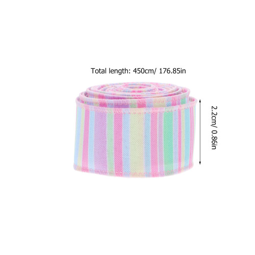 1 Rolle Pastellfarbenes Ostergeschenkband Mit Draht, Polyester 1