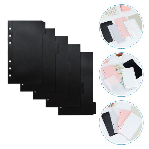 Document Wallet Binder Pouches Schwarz PP 5er Set 1