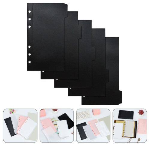 Document Wallet Binder Pouches Schwarz PP 5er Set 2