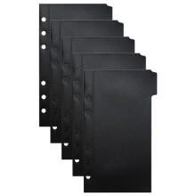 Document Wallet Binder Pouches Schwarz PP 5er Set