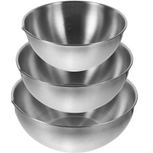 Große Rührschüssel Silber 3-teilig 7,9 Zoll