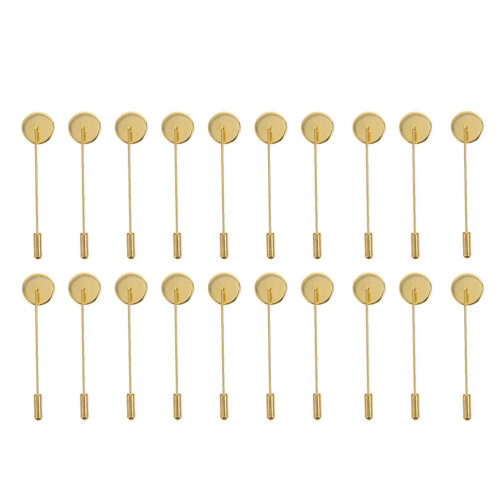 20Pièces Bases De Broche Dorées En Métal Pour DIY