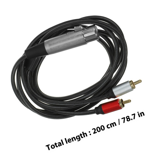 Black Audio Converter Cable Oxygen-Free Copper Guitar Mic Wire 1