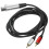 Black Audio Converter Cable Oxygen-Free Copper Guitar Mic Wire 8