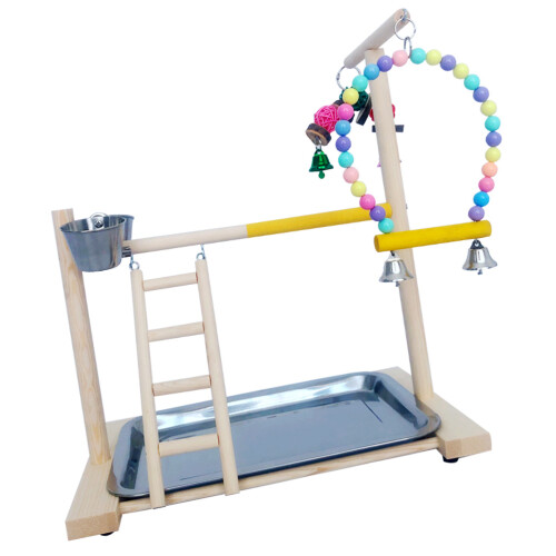 1 Set Papegaai Training Frame Speelgoed Stand Massief Hout