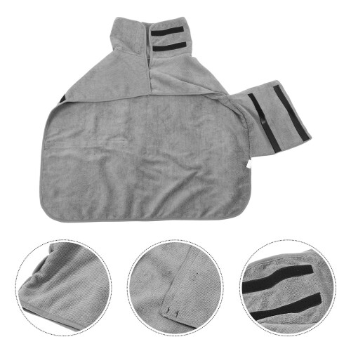 Supple Hundebademantel Wasserabsorbierend Polyester Grau 1 Satz 1