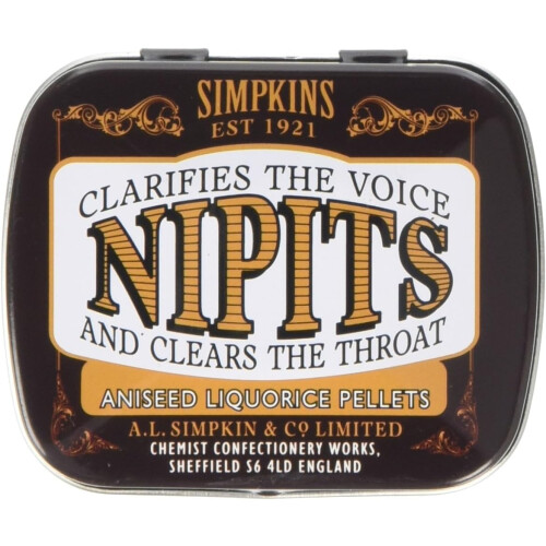 6x Simpkins Nipits Menthol Liquorice Pellets 12g