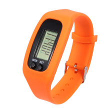 Schrittzähler Uhr Silikon Sport Orange 1 Stück