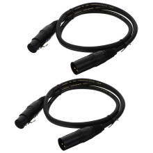 2Pièces Câble Microphone Xlr Cuivre Noir Pour Scène Son Mixage